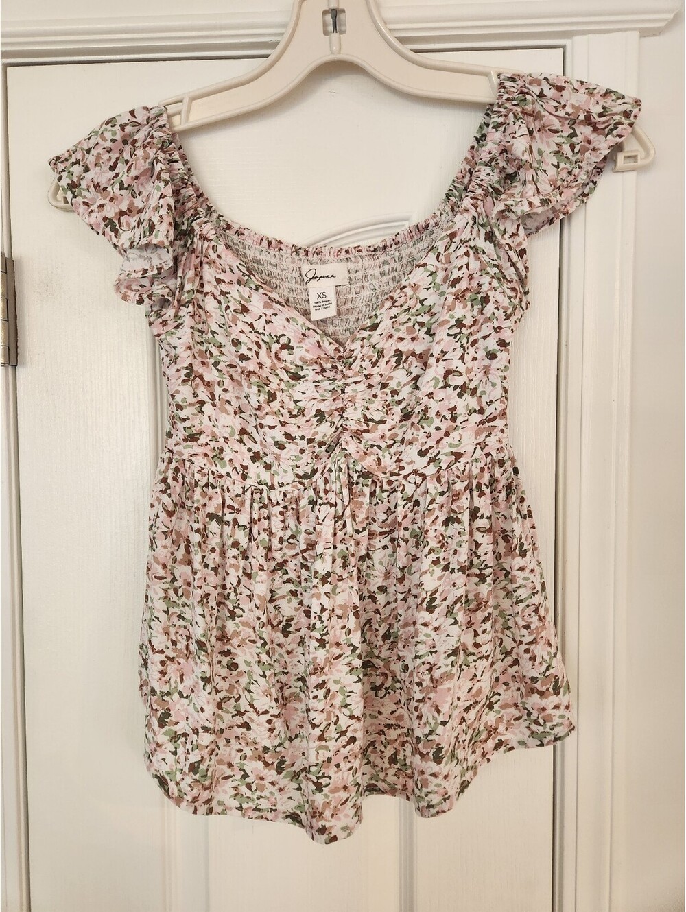 Japna womens western boho flutter sleeve floral top size xs whimsigoth feminine
